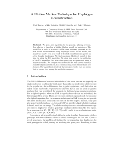 A Hidden Markov Technique for Haplotype Reconstruction