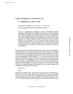 Escherichia coli V. Regulation of cation content