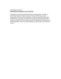 COPYRIGHT NOTICE Idema/Personal Salvation and Filial Piety is