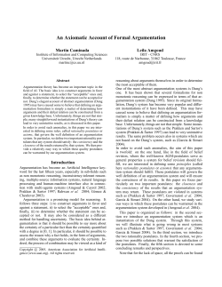 An Axiomatic Account of Formal Argumentation