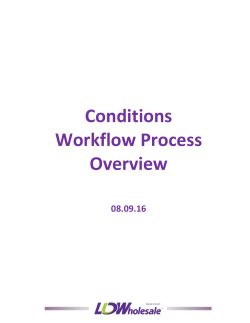 Conditions Workflow Process Overview