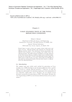 Chapter 5 X-RAY STANDING WAVE AT THE TOTAL REFLECTION