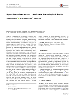 Separation and recovery of critical metal ions using ionic liquids