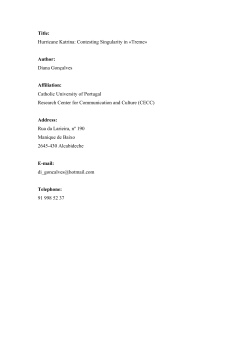 Hurricane Katrina: Contesting Singularity in &laquo;Treme