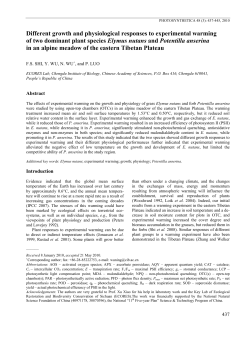 Different growth and physiological responses to experimental