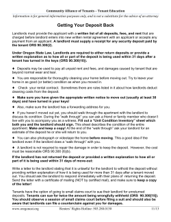 Deposits handout - Community Alliance of Tenants