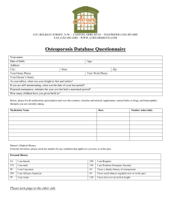 Osteoporosis Database Questionnaire