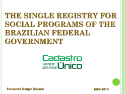 the single registry for social programs of the brazilian federal