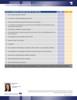 prior to termination, consider whether the employee