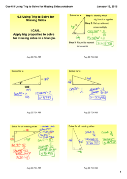 Geo 6.5 Using Trig to Solve for Missing Sides.notebook