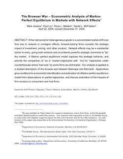 The Browser War &ndash; Econometric Analysis of Markov Perfect