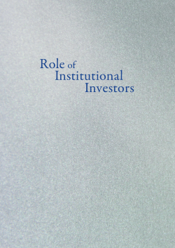 Role of Institutional Investors - Securities Commission Malaysia
