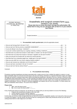 Anaesthetic consent form