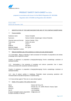 Calcium Carbide Safety data sheet