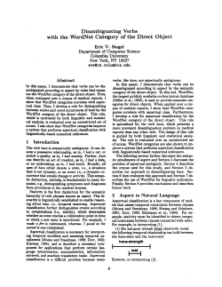 Disambiguating Verbs with the WordNet Category of the Direct Object