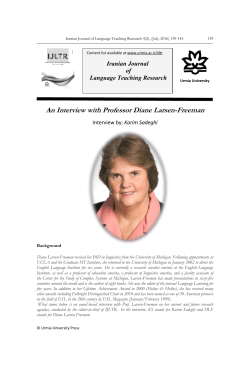 An Interview with Professor Diane Larsen