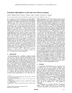 Nearshore chlorophyll-a events and wave
