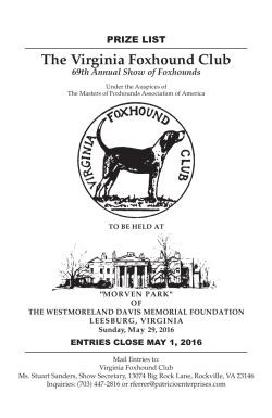 Prizelist - Virginia Foxhound Club