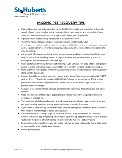 MISSING PET RECOVERY TIPS