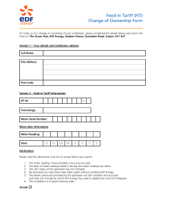Feed-in Tariff (FIT) Change of Ownership Form
