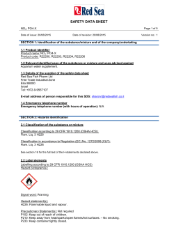 MSDS - Red Sea