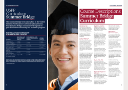 Summer Bridge course descriptions