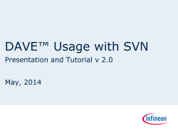 DAVE&trade; Usage with SVN - Infineon Technologies