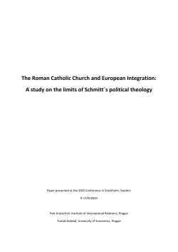 The Roman Catholic Church and European Integration: A study on