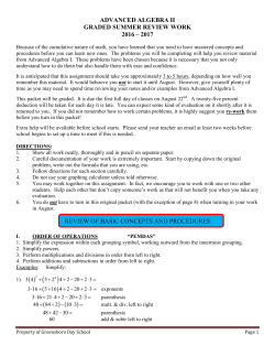 Advanced Algebra II - Greensboro Day School