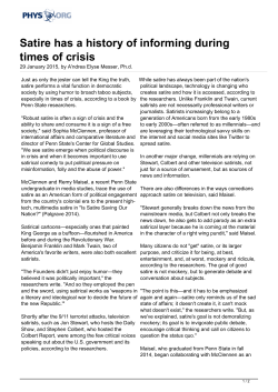 Satire has a history of informing during times of crisis