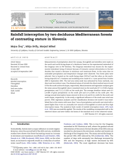 Rainfall interception by two decidous Mediterranean forests of