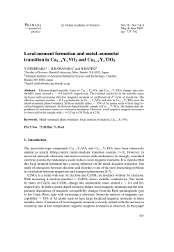 Local-moment formation and metal&ndash;nonmetal transition in Ca1