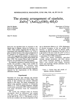 The atomic arrangement of ojuelaite, ZnFe 3 +