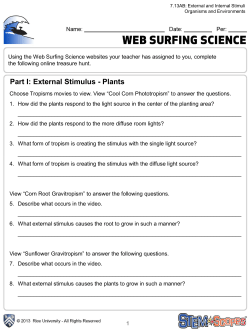 Part I: External Stimulus