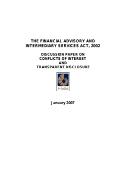 Discussion Paper on conflicts of interest and transparent