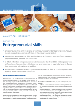 Entrepreneurial skills