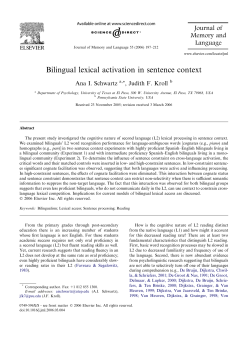 Bilingual lexical activation in sentence context