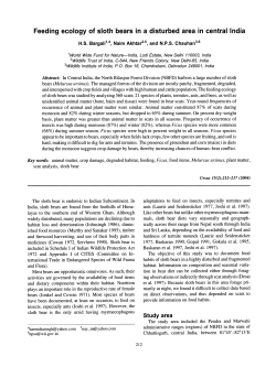 Feeding ecology of sloth bears in a disturbed area in central India