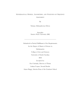 Mathematical Models, Algorithms, and Statistics of Sequence