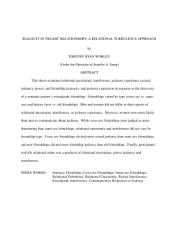 JEALOUSY IN TRIADIC RELATIONSHIPS: A RELATIONAL