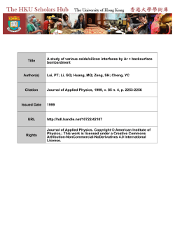 Title A study of various oxide/silicon interfaces by Ar + backsurface