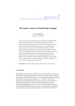 The equative sentence in Finnish Sign Language