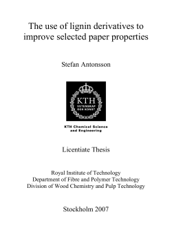 The use of lignin derivatives to improve selected paper
