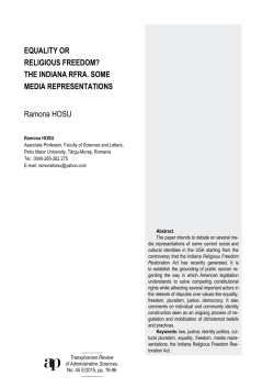 EQUALITY OR RELIGIOUS FREEDOM? THE INDIANA RFRA