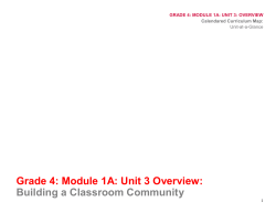 Grade 4: Module 1A: Unit 3 Overview