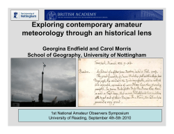 Exploring contemporary amateur meteorology through an historical