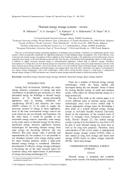 Thermal energy storage systems &ndash; review