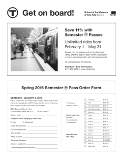 MBTA Spring 2016 Student Semester Pass Order Form
