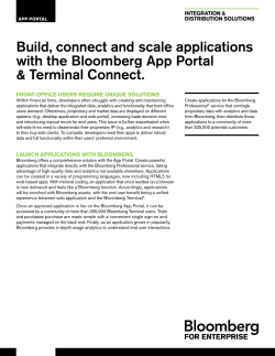 Build, connect and scale applications with the Bloomberg App Portal
