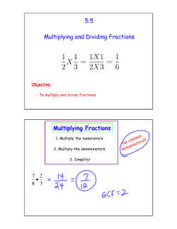 Multiplying Fractions - Madeira City Schools
